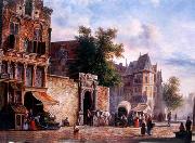 unknow artist European city landscape, street landsacpe, construction, frontstore, building and architecture. 180 painting